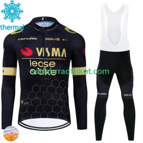 Visma Lease A Bike Radbekleidung Radtrikot Langarm + Lang Trägerhose Winter Thermal Fleece 2024 N001
